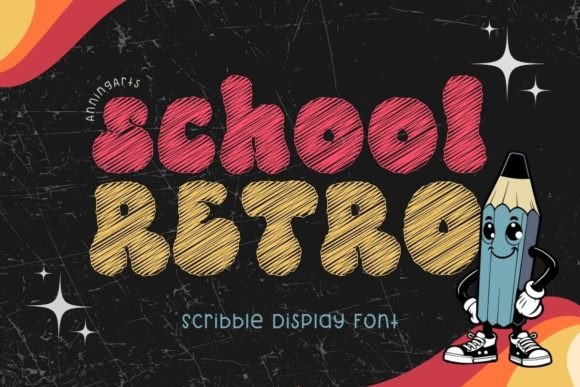 School Retro: A Nostalgic Scribble Display Font